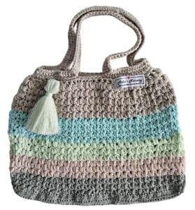 Color Block Crochet Handbag